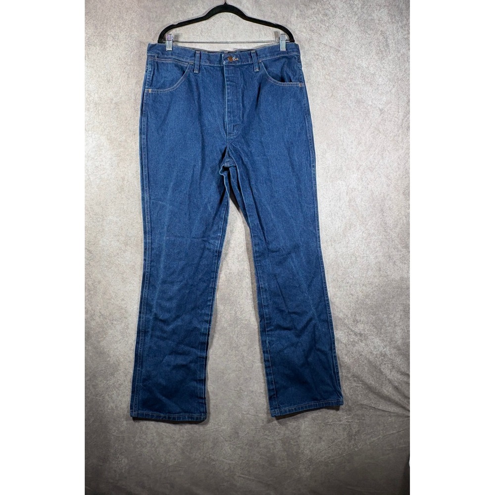 Wrangler Jeans Mens 38x34 Blue 945NAV Cowboy Cut Regular Fit Straight Leg Denim